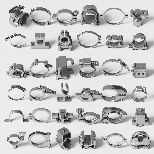 High Quality Stainless Steel Hardware Tools Including Clamps Brackets And Fasteners 3d model