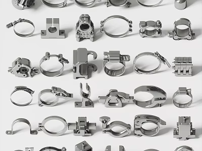 High Quality Stainless Steel Hardware Tools Including Clamps Brackets And Fasteners 3d model