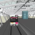 Modern Train Station Platform Structure With Glass Roof And Concrete Columns