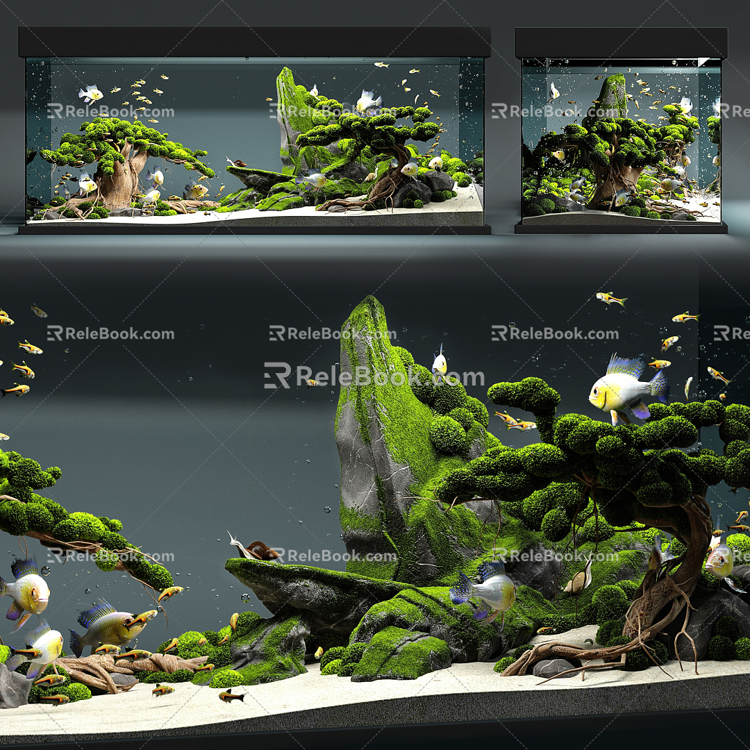 Modern fish tank model