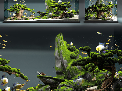 Modern fish tank model