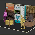 HAHN Trade Show Booth Featuring People Wooden Walkway Yellow Bin And Display Boards