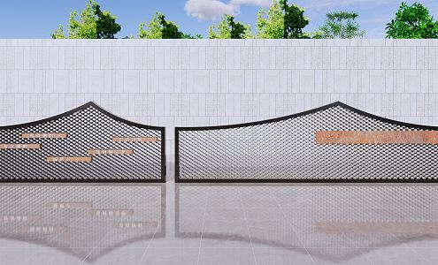 New Chinese style landscape wall 3d model