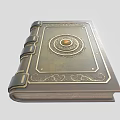 Antique Book Cover With Intricate Golden Ornate Patterns Circular Emblem And Metal Clasps