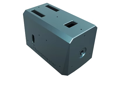 Durable Industrial Gray Metal Equipment Enclosure With Holes And Ports 3d model
