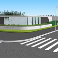 Modern Building Exterior Wall Design With White Curved Roof And Glass Entrance
