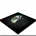 White And Green BMW Race Car With Sponsor Logos On Track