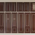 Various Styles Of Dark Brown Wooden Wardrobe Doors With Carved Details