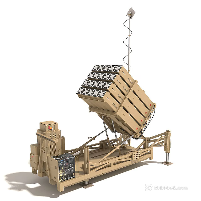 Space Satellite Launch System With Tilted Launcher And Mechanical Structure 3d model