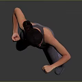 Woman Practicing Boxing Moves In Gray Sports Bra Tight Leggings And Sneakers