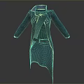 Stylish Black Long Coat With Golden Decorations Belt Purple Lining And Intricate Patterns