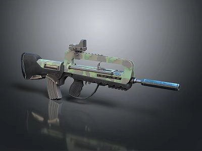 rifle semi-automatic rifle combat rifle battle rifle carbine war rifle attack rifle 3d model