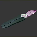 Modern Utility Knife With Blue Green Handle Silver Blade And Black Holes