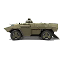 Sand Colored Armored Functional Vehicle With Top Mounted Weapon And Sturdy Design 3d model