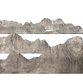 Majestic Layered Mountain Landscape With Rocky Peaks And Rolling Ridges View