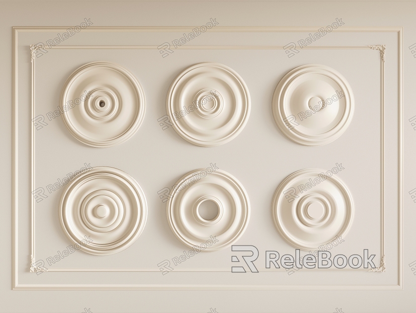 Gypsum lamp panel carved lamp panel chandelier base round lamp panel gypsum component model