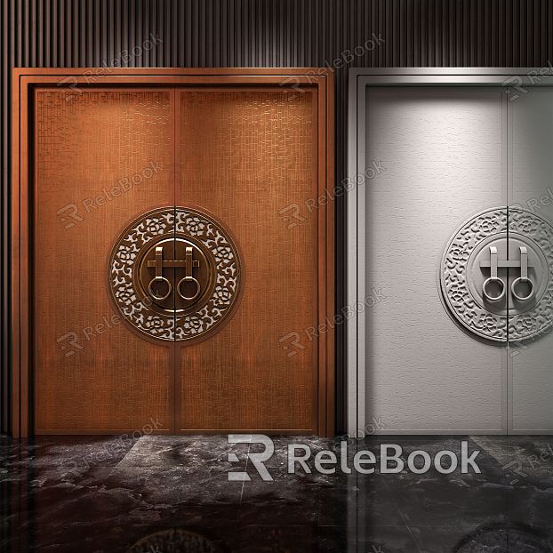 New Chinese Style Door Double Open Door model