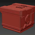 Futuristic Mechanical Storage Box With Green Skull Logo And Grid Details