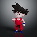 Goku Character With Spiky Black Hair In Red Martial Arts Uniform Making Peace Sign Gesture