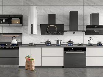Modern gas stove range hood gas stove 3d model