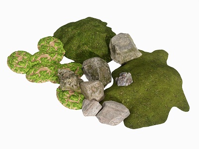 Landscape Stone Grass Slope Micro Terrain 3d model