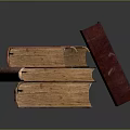 Elegant Classic Stack of Vintage Leather Books for Home Decorative Collection
