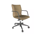 Modern Brown Office Chairs With Black Armrests And Swivel Wheels