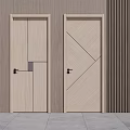 Hinged Doors With Modern Wooden Panel Designs For Contemporary Interior Spaces 3d model
