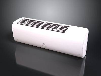 Modern White Wall Mounted Air Conditioner Unit With Grille And Sleek Design 3d model