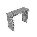 Modern Black And White Striped Dining Table With Geometric Pattern Design
