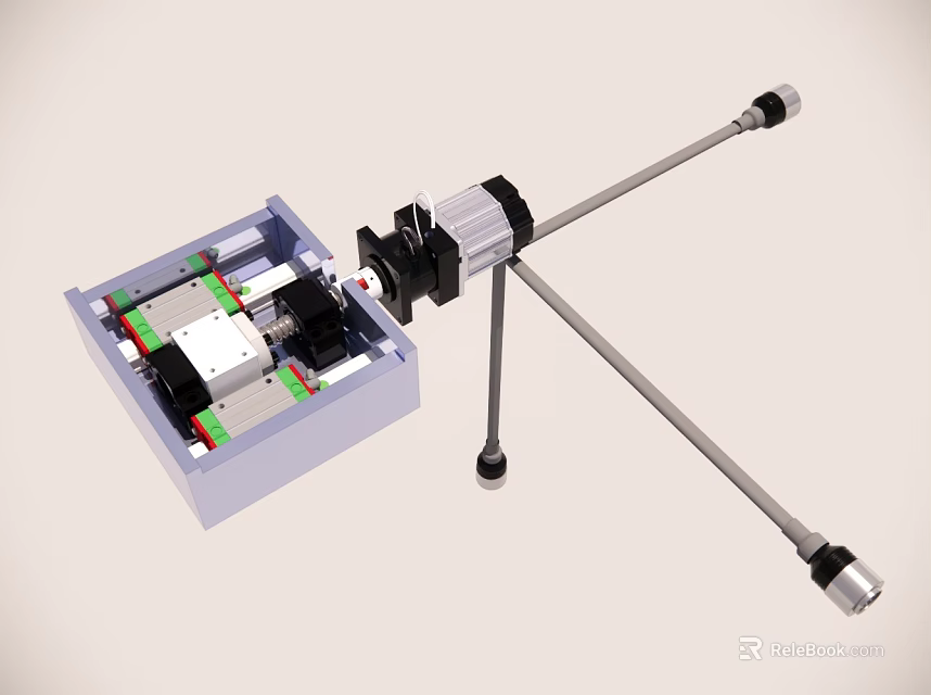Open Toolbox With Various Hardware Tools And Telescopic Tool Arm Beside 3d model 