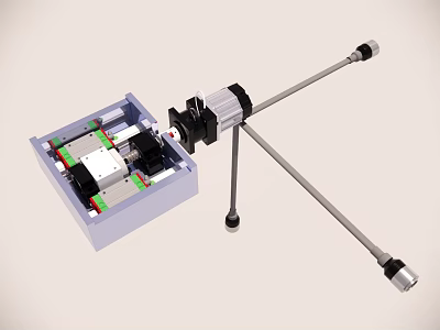 Open Toolbox With Various Hardware Tools And Telescopic Tool Arm Beside 3d model