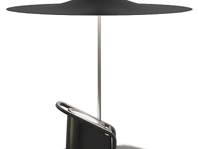 Sleek Modern Table Lamp With Black Lampshade And Metal Stand Design 3d model