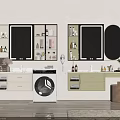 Sleek Modern Bathroom Cabinetry With Mirrors LED Lighting And Storage Shelves