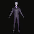 Man Wearing Purple Outfit With Black Collar 3D Virtual Character Model Design