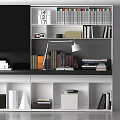 Modern bookcase bookshelf background wall 3d model