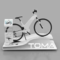 Modern Display Shelf With Bicycle Display Sign And TOMA Branding