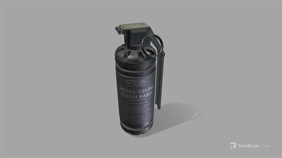 Detailed 3D Render of Model 2490 Fragmentation Hand Grenade Military Tactical Explosive Device 3d model 