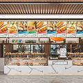 Dessert Shop Interior With Glass Display Cases Fresh Pastries And Colorful Menu Posters