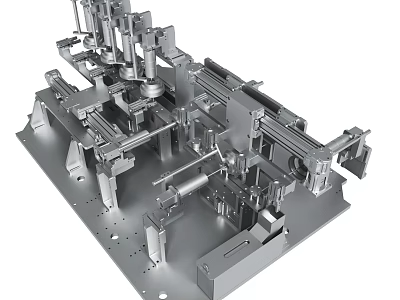 Metal Mechanical Structure With Precision Components For Industrial Machinery Use 3d model