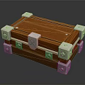 Orange Wooden Chest With Metal Locks Corner Brackets And Shiny Surface