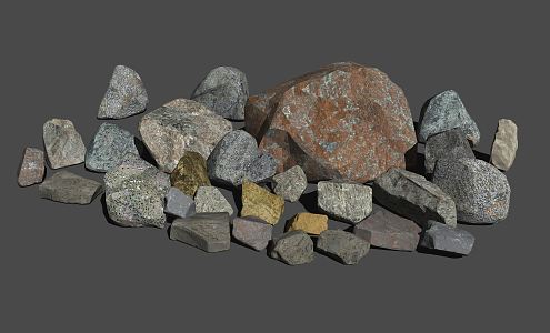 Modern Stone Combination 3d model