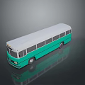 Modern City Bus Exterior Design With Teal And White Body And Multiple Windows