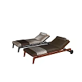Modern Lounge Chair Design With Wooden Frame And Upholstered Beige Brown Seats