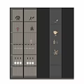 Elegant Modern Wine Cabinet With Glass Doors Built In Lighting And Decorative Shelves