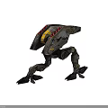 Futuristic Armored Mechanical Creature With Four Legs And Military Style Armor Plates