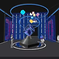 Guiyang Computing Power Tech Installation With Futuristic Cube And Blue Lighting