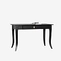 Elegant Black Console Table for Entryway with Drawer Gold Accent and Glasses