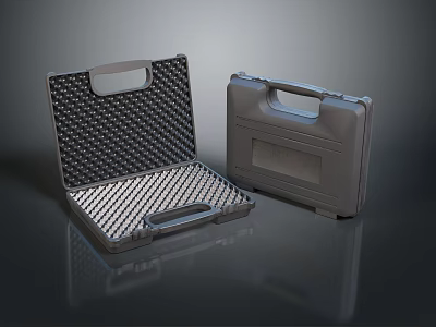 Weapon Storage Case Gray Open Closed With Protective Grid Interior Hard Shell 3d model