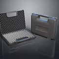 Weapon Storage Case Gray Open Closed With Protective Grid Interior Hard Shell 3d model